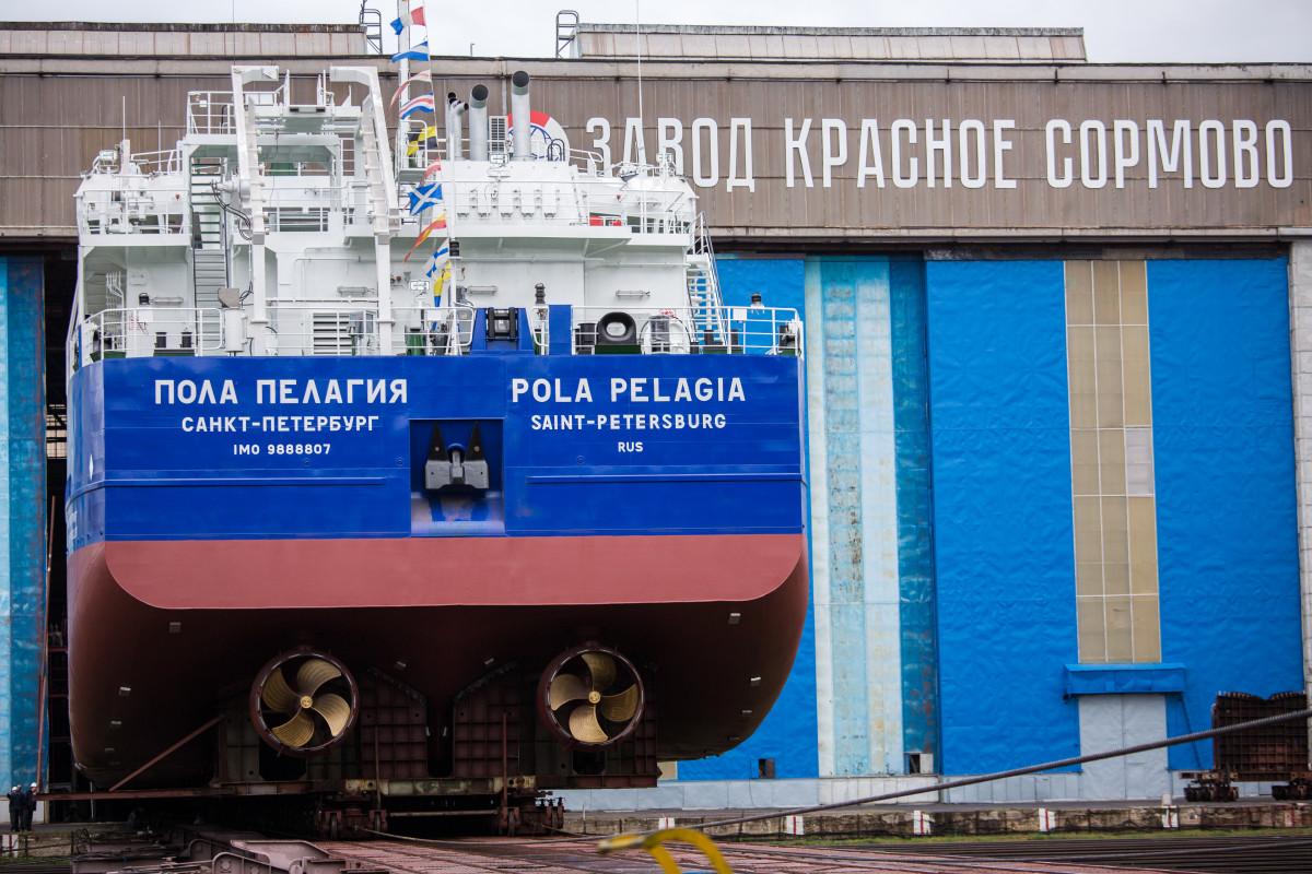 Сухогруз «Пола Пелагия» спустили на воду в Нижнем Новгороде